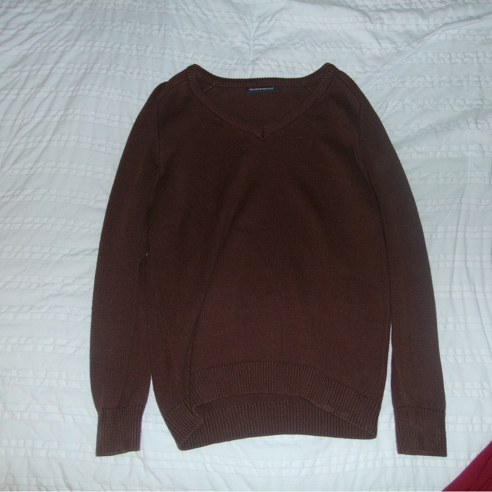 Brandy Melville Brown V-Neck Sweater
